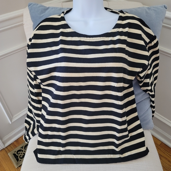 🆕️ J Crew Mariner cloth puff-sleeve striped top - Picture 5 of 7
